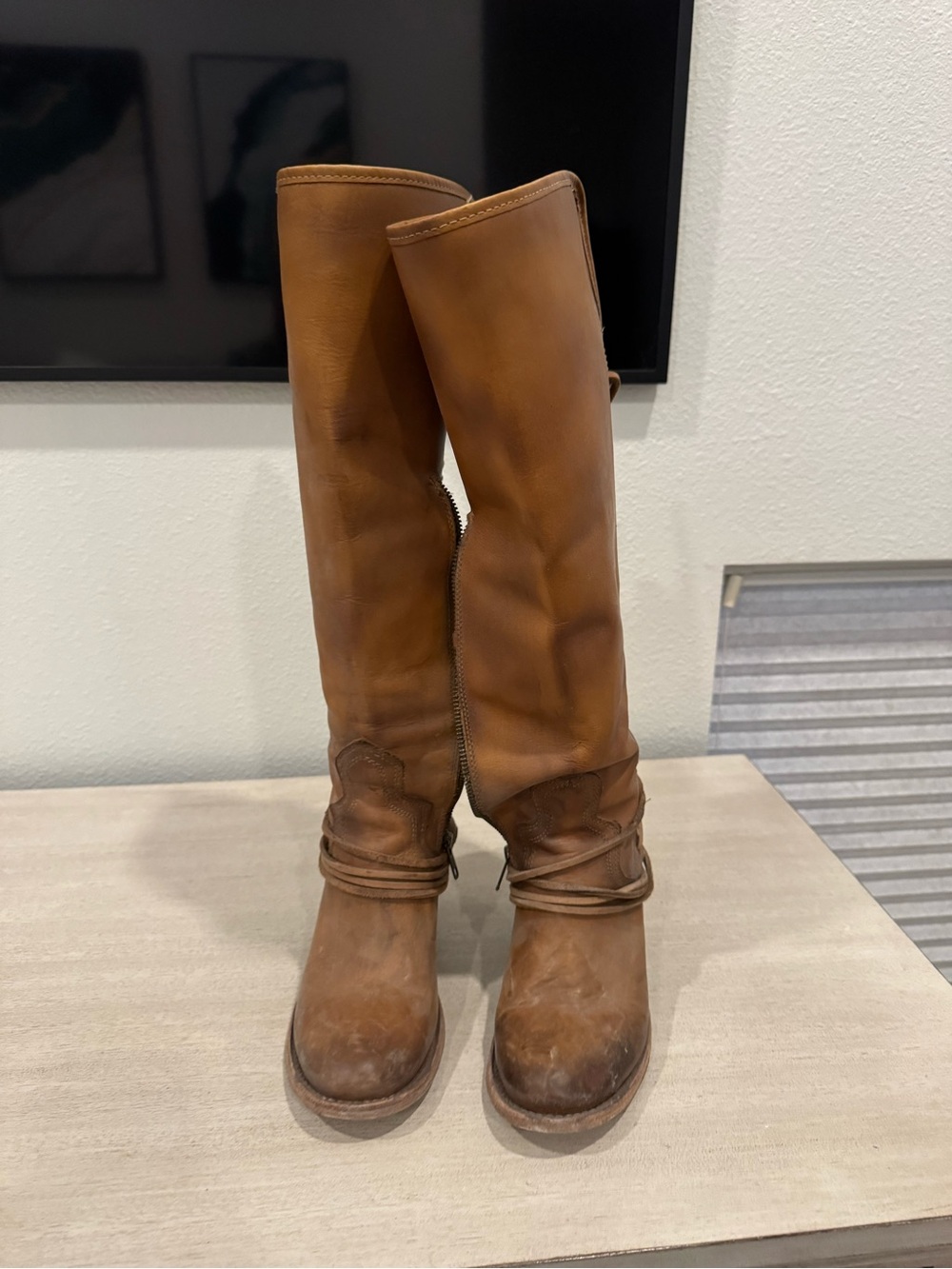 Freebird by Steven Tall Leather Riding Boots - Tan Brown